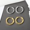 Minimalist Geometric Metal Circle Stud Earrings Elegant Versatile Fashion Jewelry For Women Daily Wear