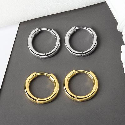 Minimalist Geometric Metal Circle Stud Earrings Elegant Versatile Fashion Jewelry For Women Daily Wear