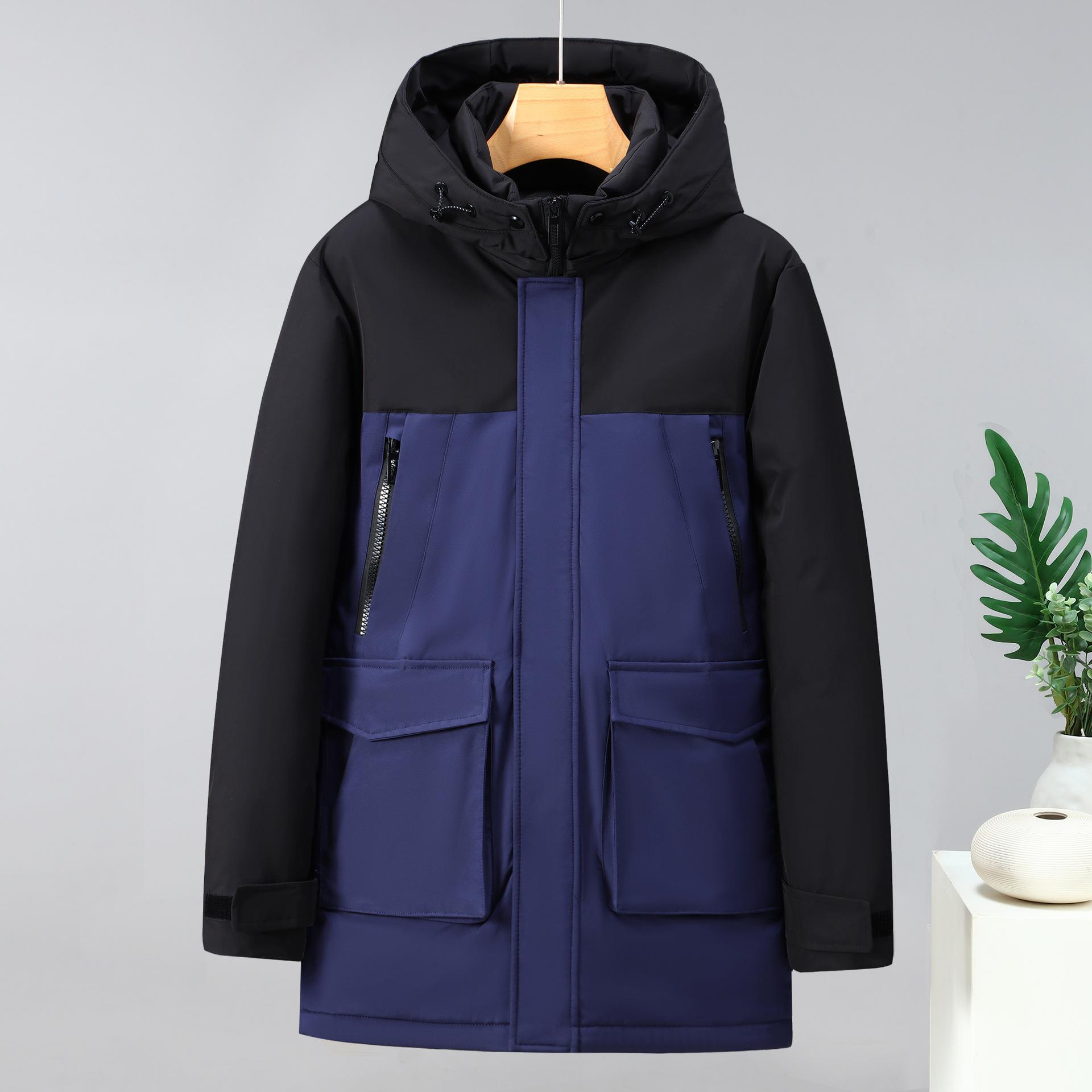 

Минималистичная повседневная мужская хлопковая куртка однотонная Легкая универсальная зимняя повседневная куртка XXXXL синий
