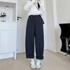 Khaki High-waisted Straight-leg Pants Women's Pants Spring and Autumn New Thin Nine-point Casual Pants Small Wide-leg Pants