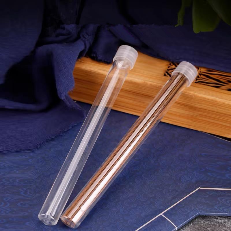 100pcs 20g 30g Incense Stick Transparent Acrylic Tube Holder Barrel Sticks Short with Cover Storage Plastic Inhaler