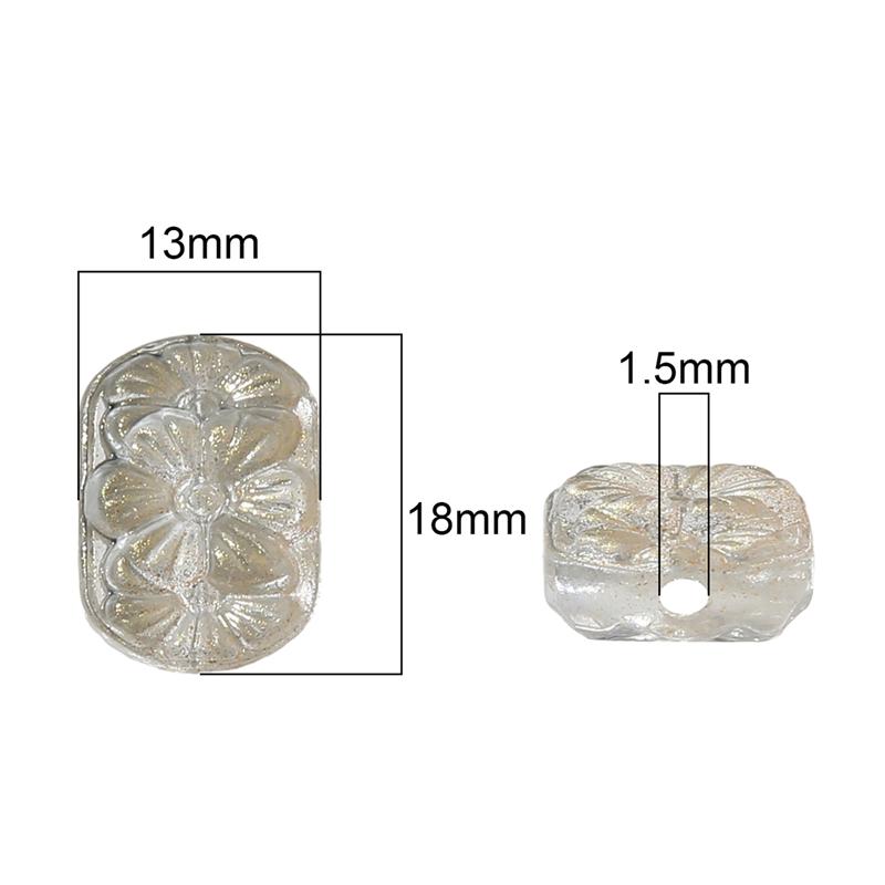 Crystal Glass Beads Double Straight Hole Flower Card Spacers for DIY 10 Pcs