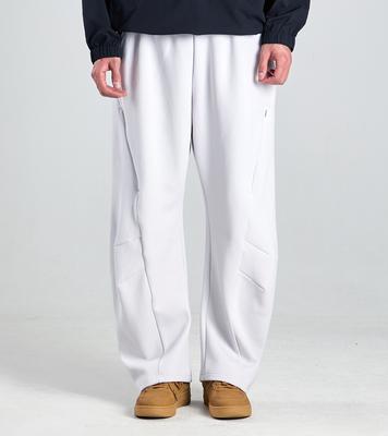 Beoteunseoul Lycra Curved Elastic Waist Pants (White)