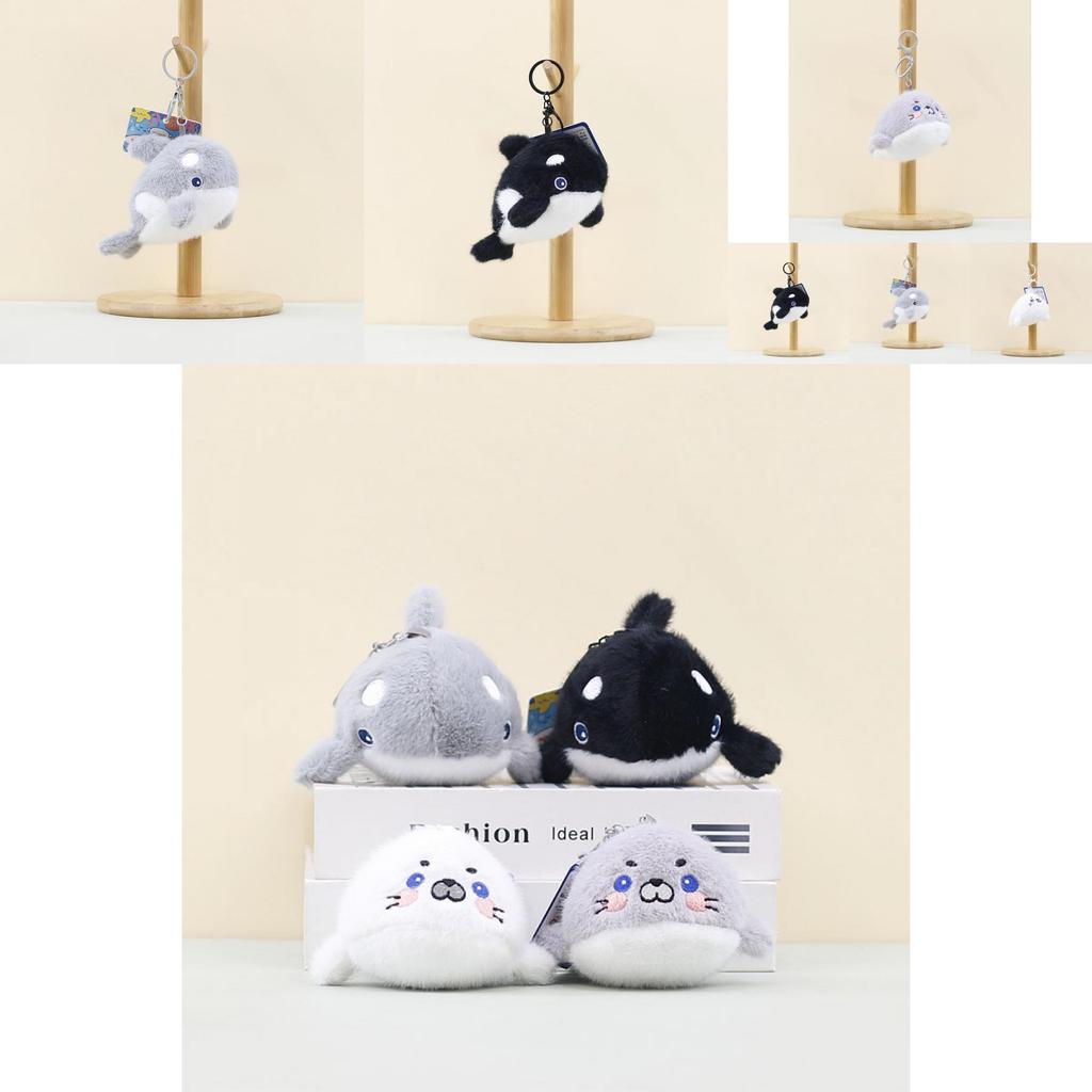 Entzückende Plüschwal- und Seehund-Schlüsselanhänger-Accessoires Weiche Stofftier-Spielzeuge