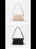 Korean Style Cloud Pleated Genuine Leather Shoulder Bag - Trendy All-Match Drawstring Messenger for Women