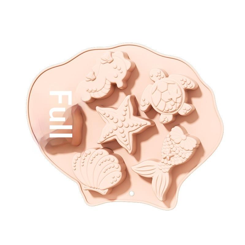 Ocean Fondant Silicone Mold Shells Mermaid Tail Seahorse Starfish Chocolate Mold Suitable For Mermaid Theme Cake Decoration Tool