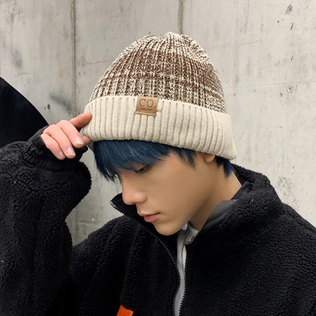 Winter Warmth, Cozy Bocashi Knit Beanie Fur Short Hat