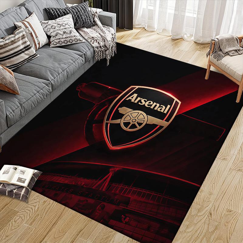 Arsenal Football Club Flanellmuster Quadratischer Teppich, Läufer, Teppich für Wohnzimmer Schlafzimmer Sofa Spielzimmer Dekor, Rutschfeste Fußmatte