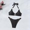 New Simple Black Sexy Straps Bikini Split Two-Piece Swimsuit Swimsuit Women