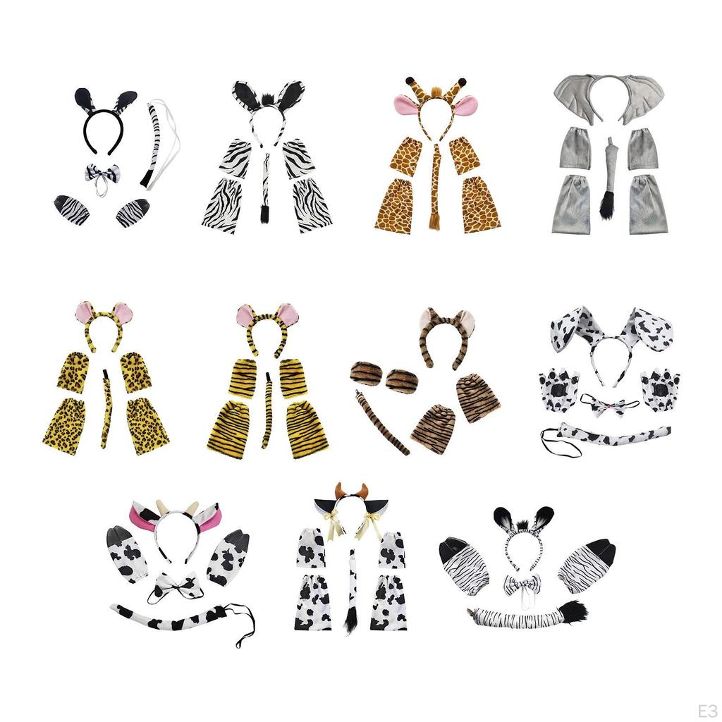 Animal Ears and Tail Set Comfortable Cosplay for Kids Party Stage Performance