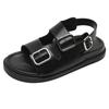 Fashion Gladiator Platform Women's Sandals 2024 Summer Women Flat Sandals Fashion Casual Metal Buckle Soft Bottom Ladies Sandals