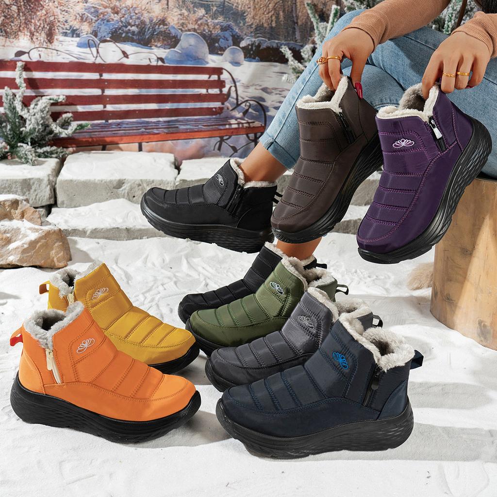 Women's Winter Warm Snow Boots Anti-Slip Waterproof Ankle Booties With Faux Fur Lined Comfortable Short Boots Outdoor Workout Walking Shoes for Women