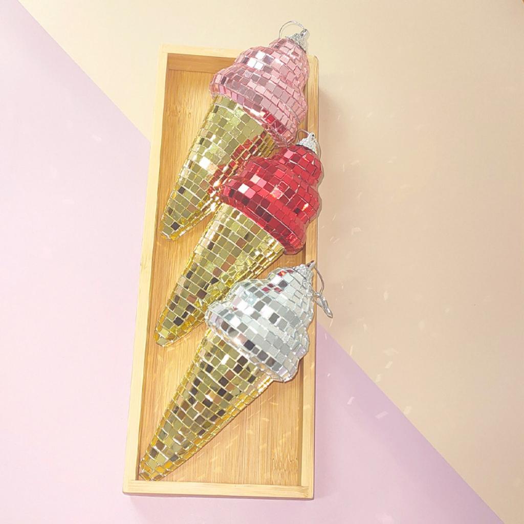 Décoration Boules Disco en Forme de Glace, Mini Boule Miroir Disco pour Bar Ktv Club Scène Maison Mariage Anniversaire Fête Ornements Suspendus Boule Disco