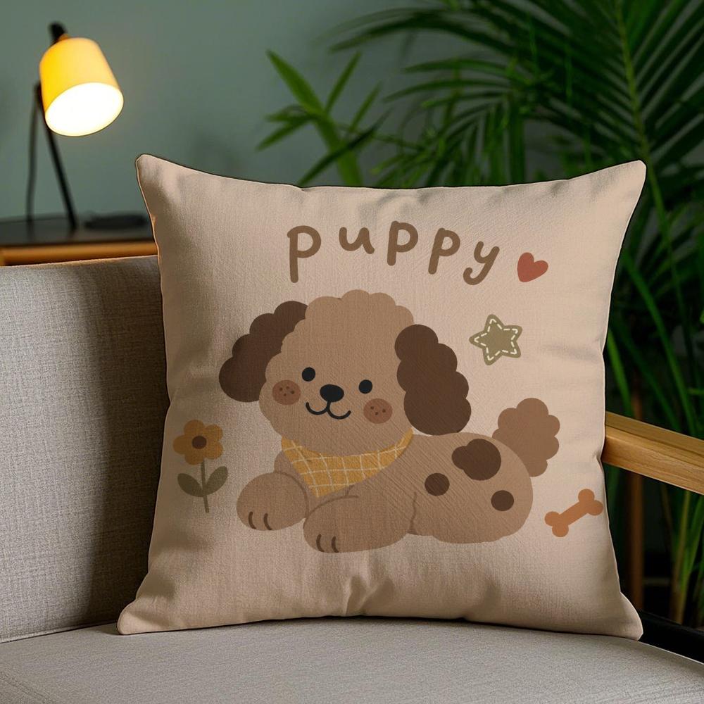 Advanced Cartoon Animals Cushion Cover Plush Fabric DoubleSided Printed Invisible Zipper Sofa Pillow Case Home Bedroom Decor