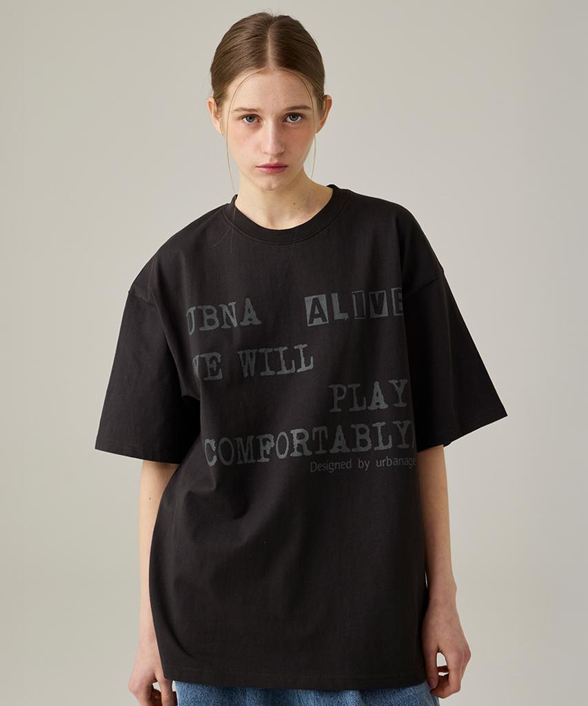 URBANAGE Alive Oversized Short Sleeve Charcoal