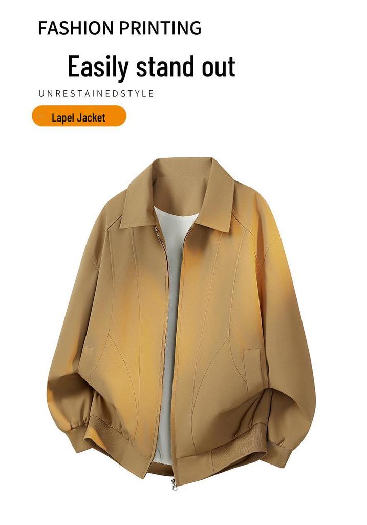 2026 Spring Men's American Retro Loose Casual Lapel Jacket