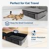 Travel Litter Box for Cat,Collapsible Cat Litter Box with Compact Fold,Hard Bottom & Easy Carry for Car/Hotel/Airplane On-The-Go