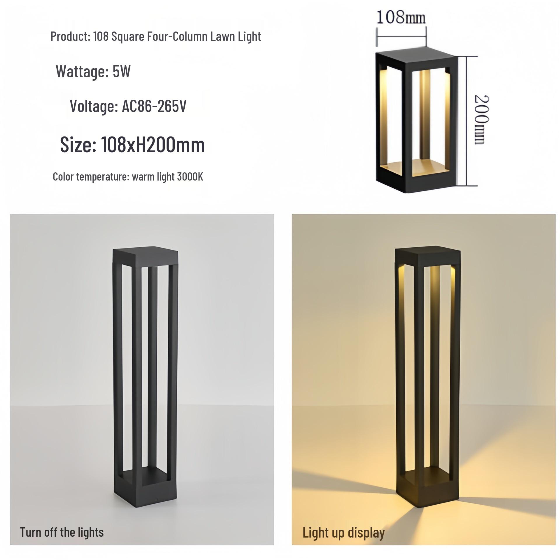 

Solar-Powered LED Garden Lawn Lights - Waterproof, Modern, Outdoor Courtyard Lighting