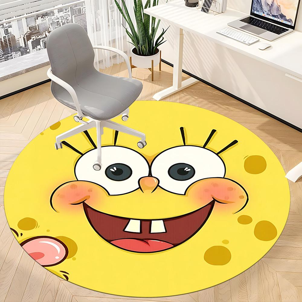 1pc SpongeBob SquarePants Office Round Area Rug, Under Office Chairs Bedroom Living Room Home Decor, Room Decoa1016076