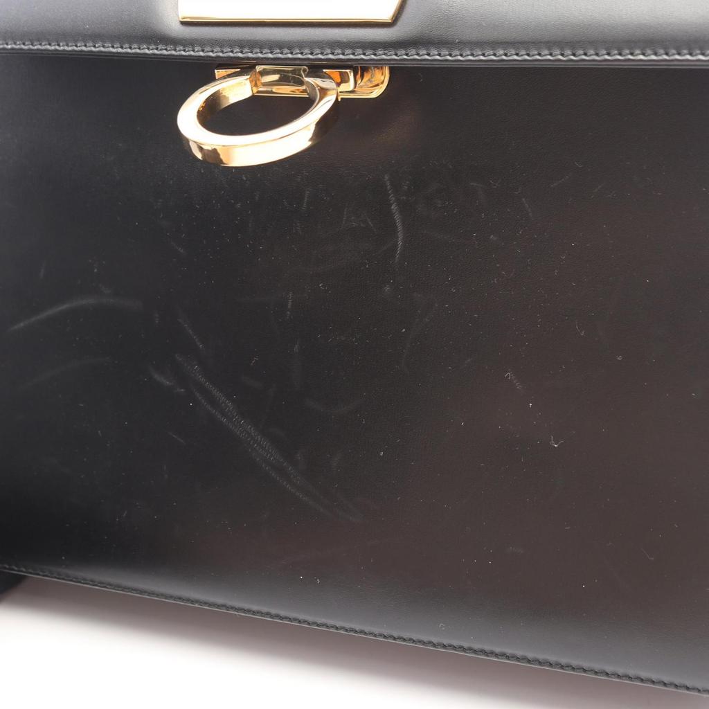 Used Salvatore Ferragamo Gancini 2WAY Handbag 21 2181 leather Black Used Women