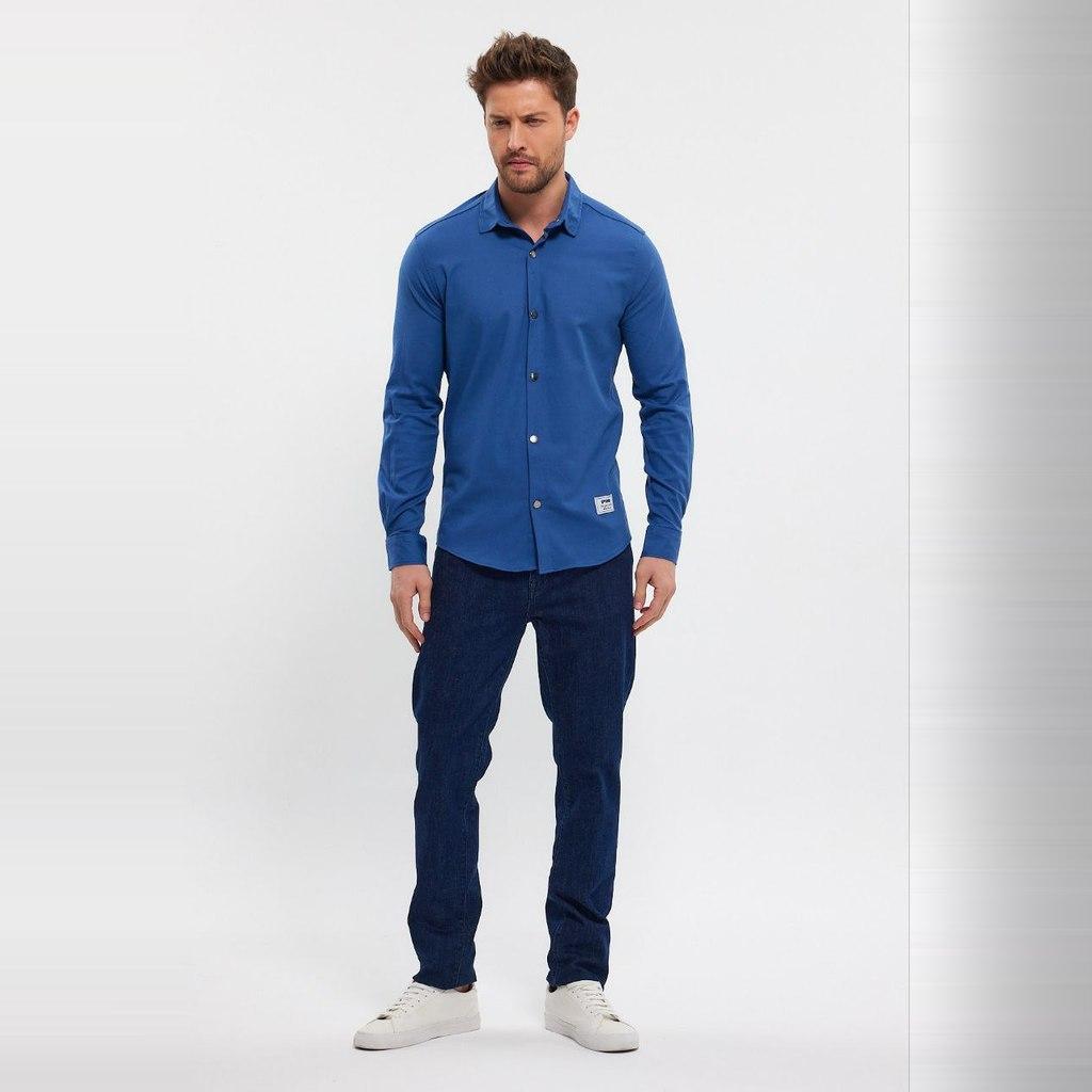 DeepSEA Slim Fit Long Sleeve Buttoned Cotton Shirt 2403012