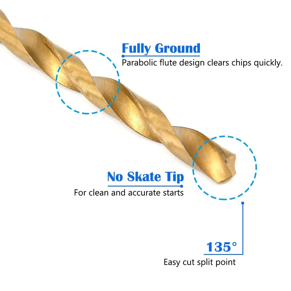 13Pcs HSS Metal Twist Drill Bit Set 1/4 Hex Shank 1.5-6.5mm Suitable For Woodworking And Wood Operations
