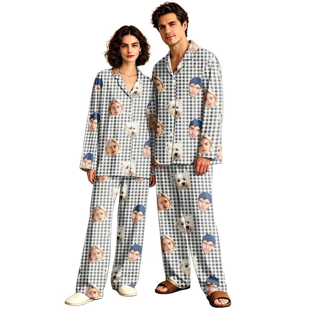 Unisex Long Sleeve Long Pants Pajama Set - Casual Loungewear Sleepwear for Men and Women