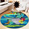 Tappeto Rotondo Stampato Zig & Sharko, Tappeto per Sedia, Tappeto per Area, Zerbini per Ingresso, per Sedia da Ufficio, Soggiorno, Camera da Letto, Cucina.