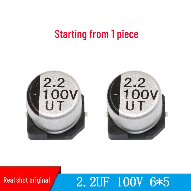 2.2uF 100V 6x5mm SMD Aluminum Electrolytic Capacitor