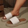 Large-sized Shoes Sponge Soles Hemp Rope Flip-flops Thick-soled Slippers Thick-soled Sandals