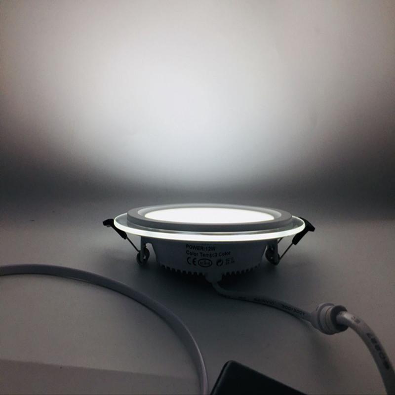 18 Watt LED Panel Downlight Round Glass Panel Lights Ceiling Recessed Lighting Lamp AC85-265 With adapter