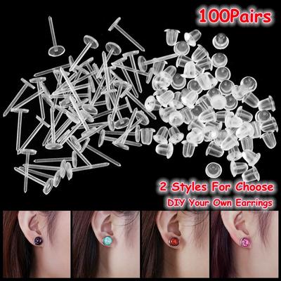 Transparent Jewelry Findings New Ear Post Nuts Earring Back Stoppers Plug Earring Rubber