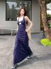 Kink Lace Neck Sling Floral Dress Women's Summer New Seaside Vacation Beach Dress
