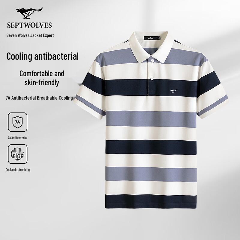 

Septwolves Men s Cooling 7A Antibacterial Short Sleeve Polo T-Shirt 175/92A