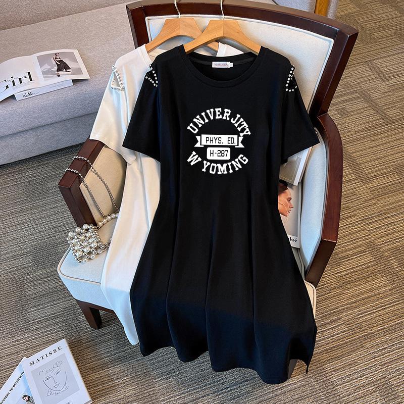 Plus Size Women s Mid-Length Loose Summer Dress - Slimming Design 7XL