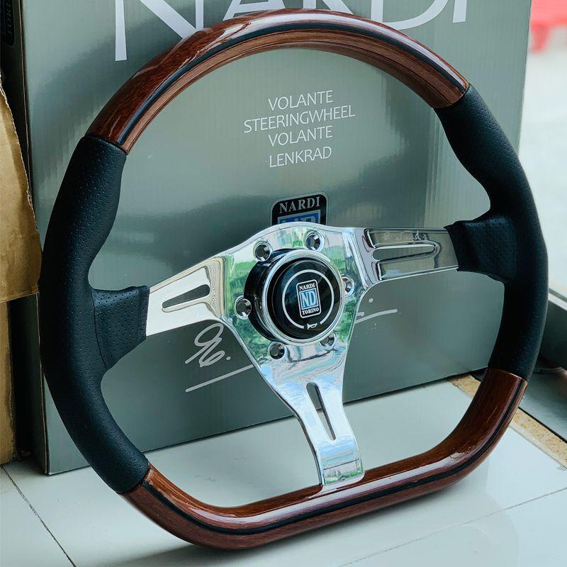 NARDI Steering D Type General Purpose 14 inch 350mm Car Handle Sports Steering Wood Style d-w-0002