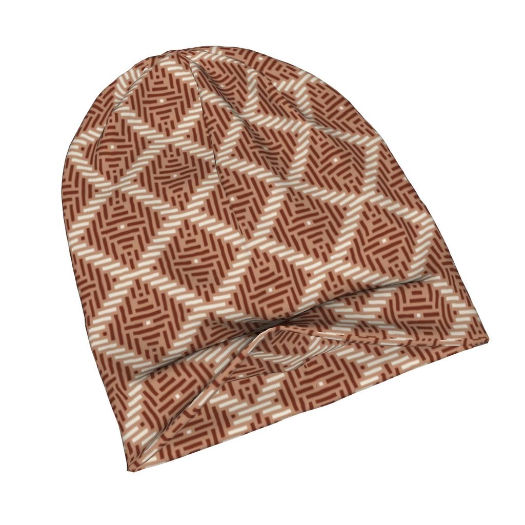 ZLIENSZUS African Tribal Knit Hat for Adults - 2D Flat Print Geometric Tribal, African Patterns, Stylish Unisex Suitable for Daily Wear, Weekend Outfi