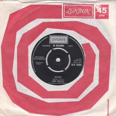 7inch Record ANN PEEBLES - Beware HLU10484 London Records 1975 UK Soul/Funk Used