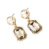 Contemporary Square Shape Earrings Crystals Accent Metal Everyday Elegant for Parties and Professional Settings