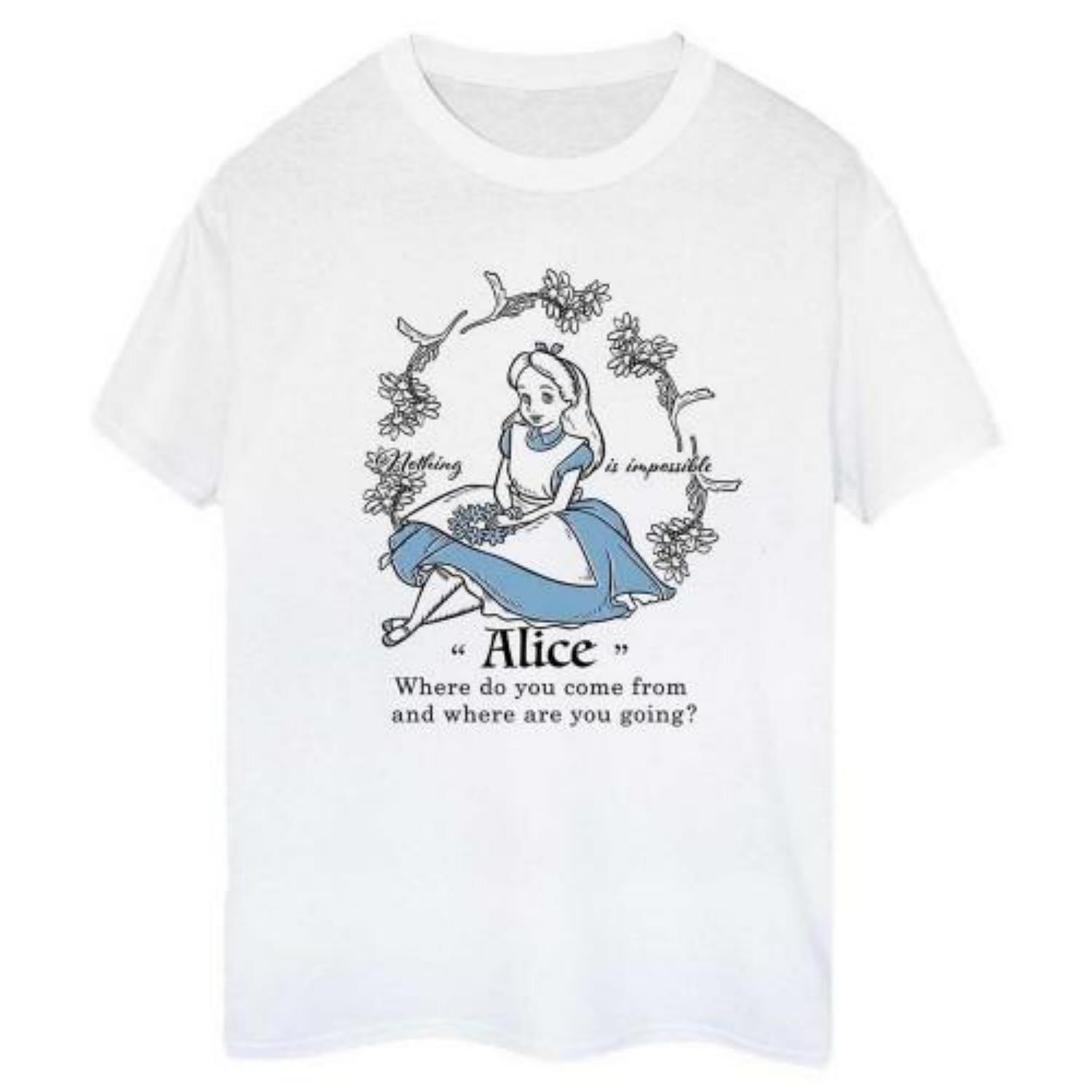 Alice In Wonderland Womens_Ladies Nothing Is Impossible Boyfriend T-Shirt S