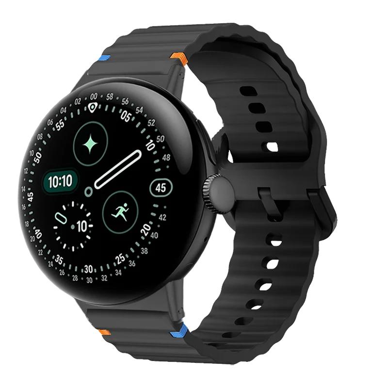 Sport-Ersatzarmband Passend für Google Pixel Watch 4/3 41mm 45mm Zubehör Wellen-Silikonband für Google Pixel Watch 2 1 Correa