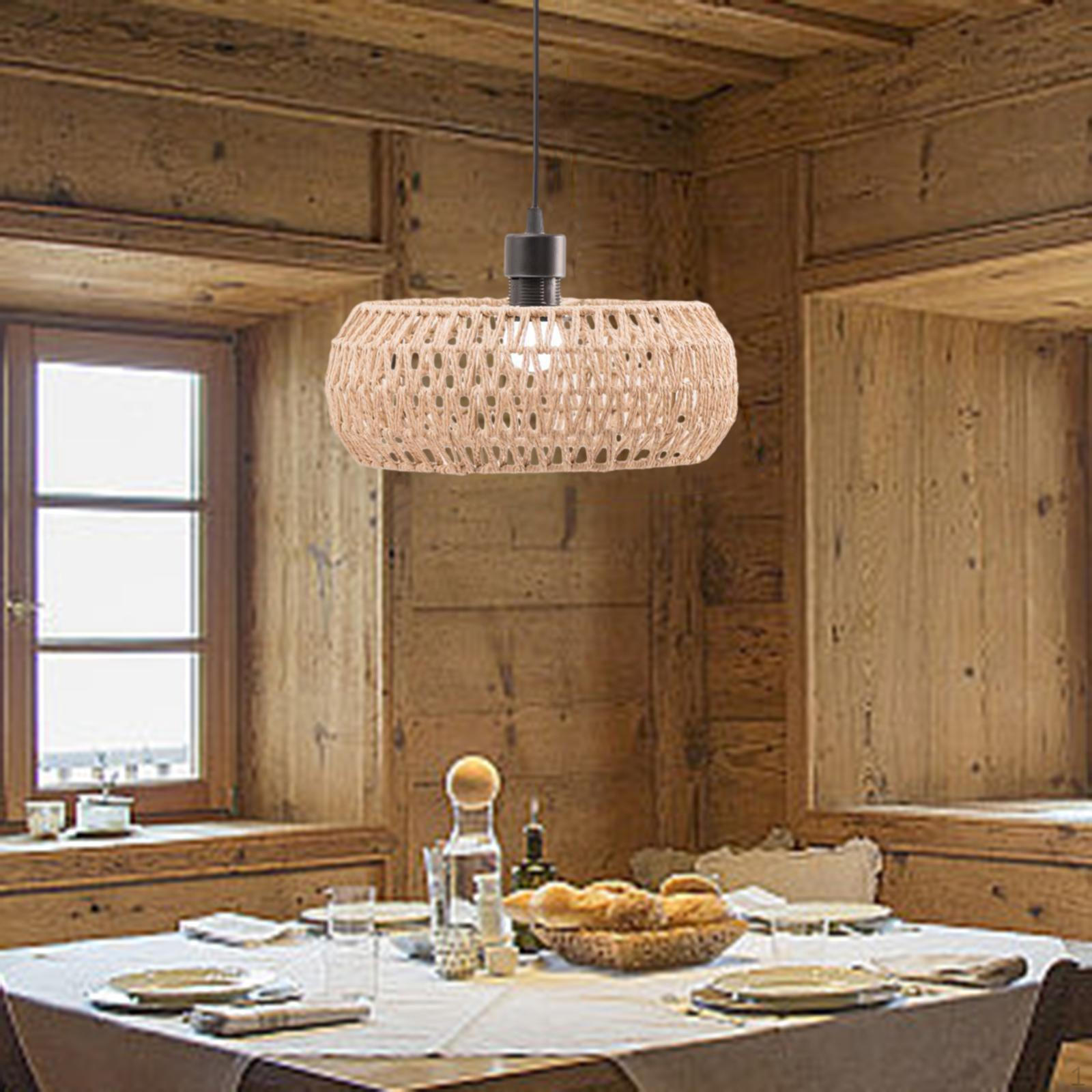 

Абажур из натурального волокна ручной работы для уютного домашнего декора жёлтый