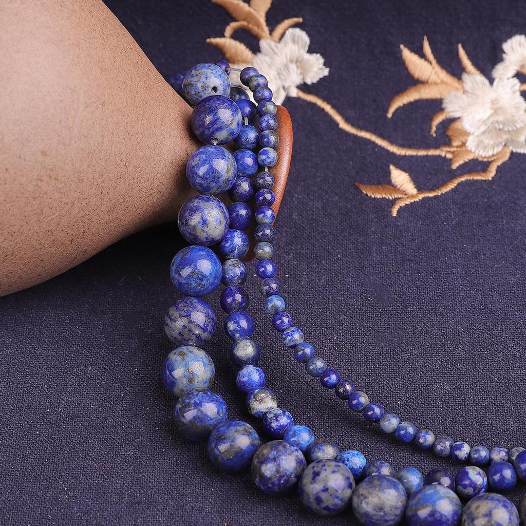 Lapis Lazuli Beads, 4-12mm Round Natural Stone, Pick Size for DIY Bracelet Necklace Making