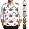 Herren Woll V-Ausschnitt Strickweste, Ärmelloser Pullover mit Weihnachtsdruck für den Feiertags-Pendelverkehr