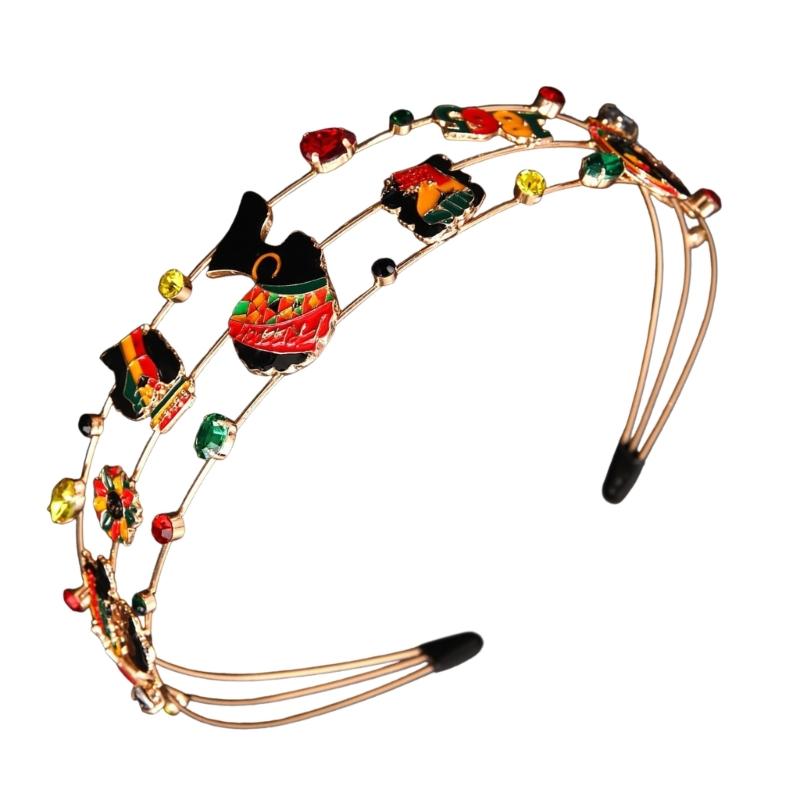 Стразы Рождественские Повязки на Голову Головные Уборы Вечеринка Фото Реквизит Рождественская Вечеринка Головные Уборы Косплей Аксессуары