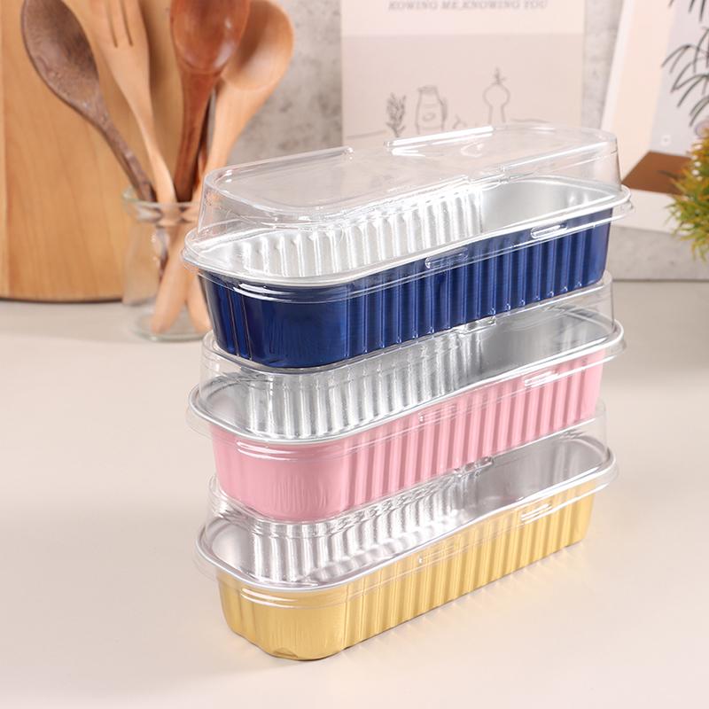 10 stk 200 ml aluminiumsfolieform pudding kakeform bakeform aluminiumsfolieboks med lokk