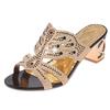 New Summer Rhinestone Women's Sandals Thick Heel Hollow Beach Slippers Fashion Women's Sandals