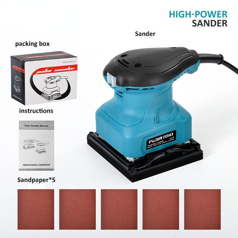 High Power Flat Sander Small Portable Furniture Disc Polishing Machine Household Woodworking Power Tools