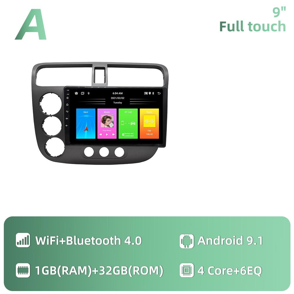 2 Din Autoradio für Honda Civic 2000-2006 Android Auto Stereo Multimedia Player Navigation WIFI FM GPS Audio Autoradio Kopf Einheit