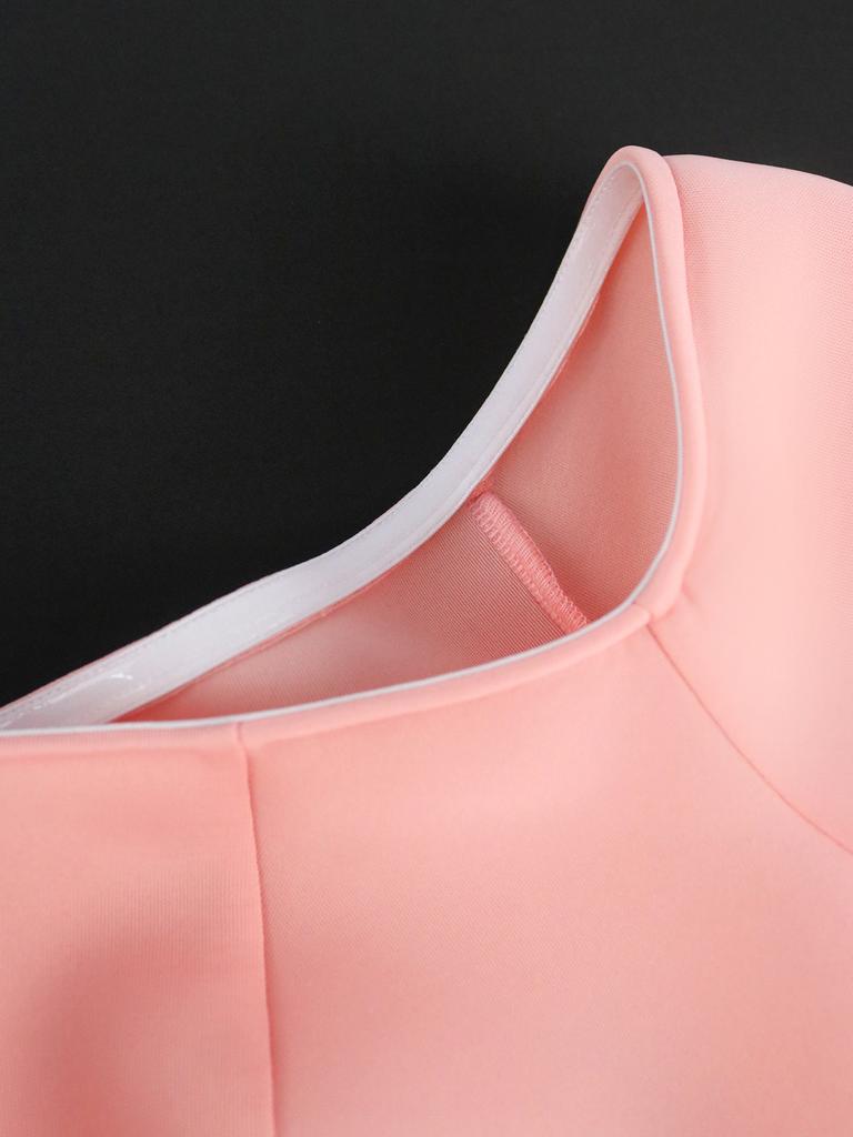 AOMEI Cold Shoulder Bodycon Midi Dress 3D Rose Long Sleeve Wedding Guest Cocktail Party Evening Dresses for Women
